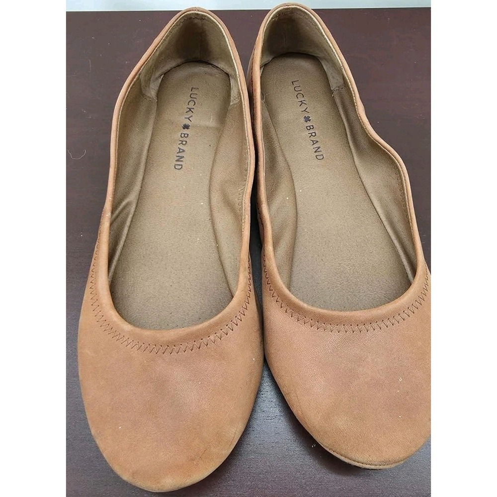 Lucky Brand Brown Slip On Ballet Minimalist Round Toe Bohemian Women's Size 10